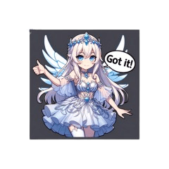Blue Angel Girl Sticker