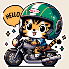 Cute Tiger on Motorcycle2