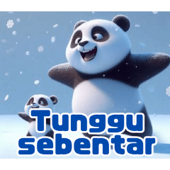 Playful Snow Pandas:Indonesian