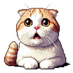 Pixel art Scottish Flod Cream cat