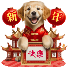 Chinese New Year golden retriever