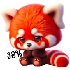Panda red cute