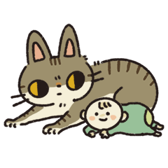 Tabby cat illustrations parenting