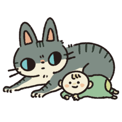 Stripe cat illustrations parenting
