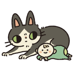Calico cat illustrations parenting