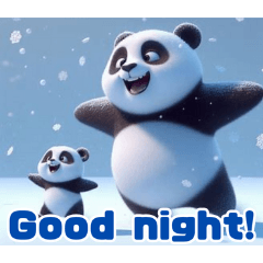 Playful Snow Pandas:Eglish