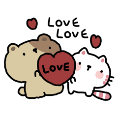 Bear and cat : I love you 2