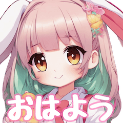 Cute Bunny Girl Stickers1