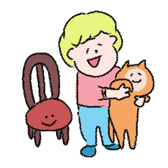 Cat,Kids and Me.Small Sticker