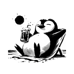 Ink painting style penguin4