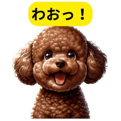 Cute toy poodle dog stamp.