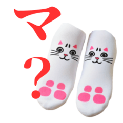 sock has a cat on it and says something