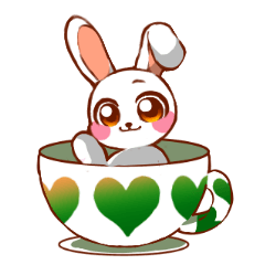 Rabbit in the heart cup