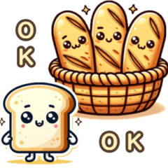 パンのキャラクタースタンプ