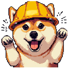 Pixel Art Emergency Shiba dog Sticker