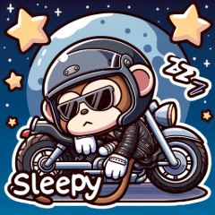 Cool Monkey on Motorcycle2
