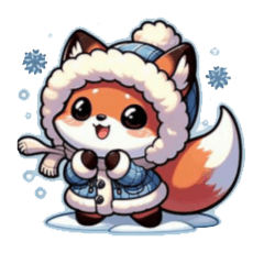 cute snow fox