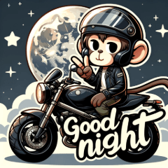 Cool Monkey on Motorcycle