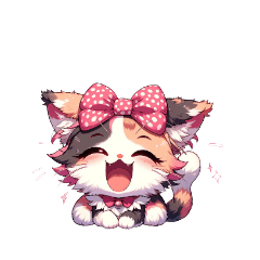 Cute pink calico cat LINE stickers.
