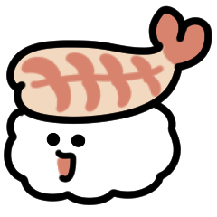 Stiker anime sushi tersenyum