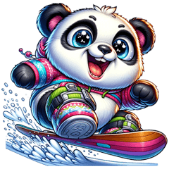 軟綿綿滑雪熊貓