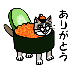 "Sushi Neko Samurai" sticker