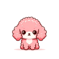 Cute Pink Toy Poodle.