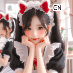 CN Twin Tail Maid Girl