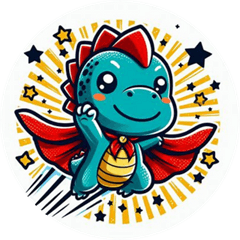 スーパーヒーロー×ミニ恐竜 Sticker