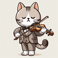 Elegant Violin Cat