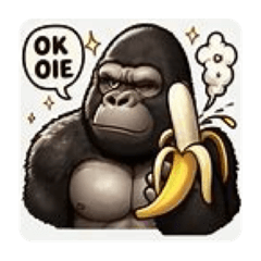 Stiker Bahasa Inggris Gorila Nyata