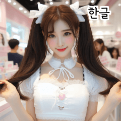 KR crop top maid girl  A