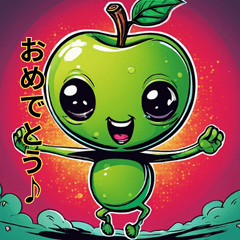 Cute apple alien