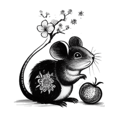 水墨畫的老鼠