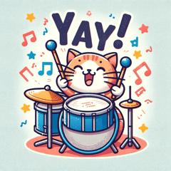 Cat Playing Drums