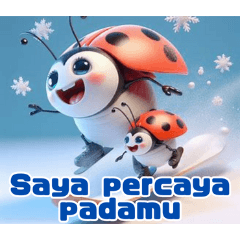 Snowy Ladybug Fun:Indonesian