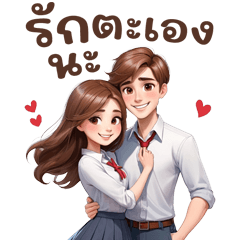 Young couple Talk about love, good day