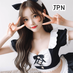 JPN 20 year old maid cosplay girl