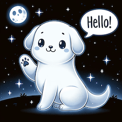 Ethereal Pup: Nighttime Whimsy