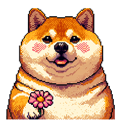 Pixel art Appreciate Fat Shiba dog