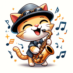 Meet the cheerful jazz-loving cat