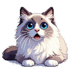 Pixel art Ragdoll Cat Bluepoint