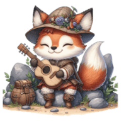 Little fox's happy time- Large stickers