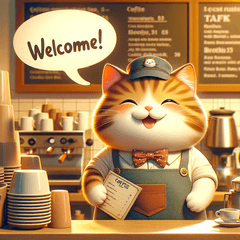 Cafe Cat's Bustling Day