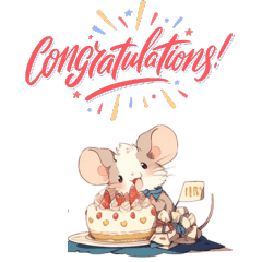 Congratulations Mouse Sticker