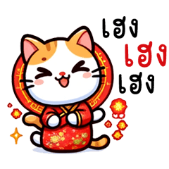 Cute cat, good luck for Chinese New Year