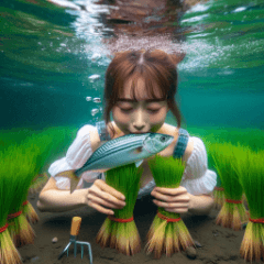 A woman eating