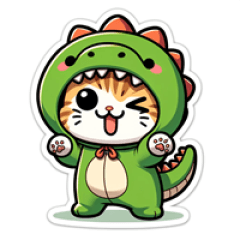 Cute Cats in Dinosaur Costumes