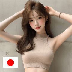 JP beige crop top girl