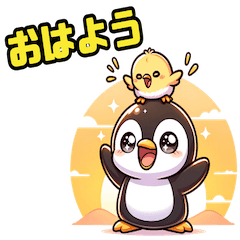 Penguin and Chick's Daily Life